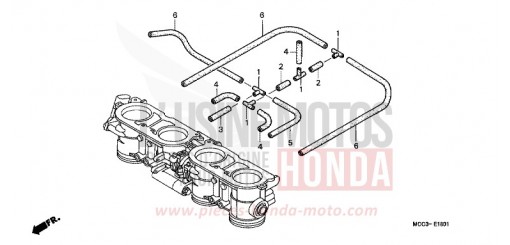CORPO FARFALLATO (TUBAZIONI) CB1100SFY di 2000